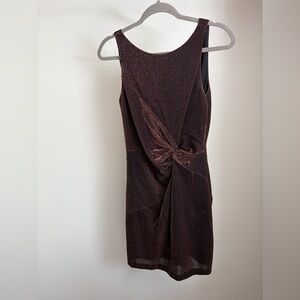 Calvin Klein Elegant Brown Sleeveless Dress
